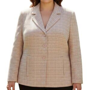 Da Rue 14 womens blazer vintage pastel tweed structured power jacket made in USA